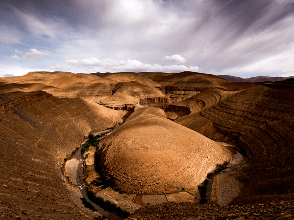 Dades river surrounded by the gorges