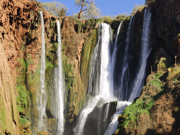 Espléndida vista de las cascadas de Ouzoud