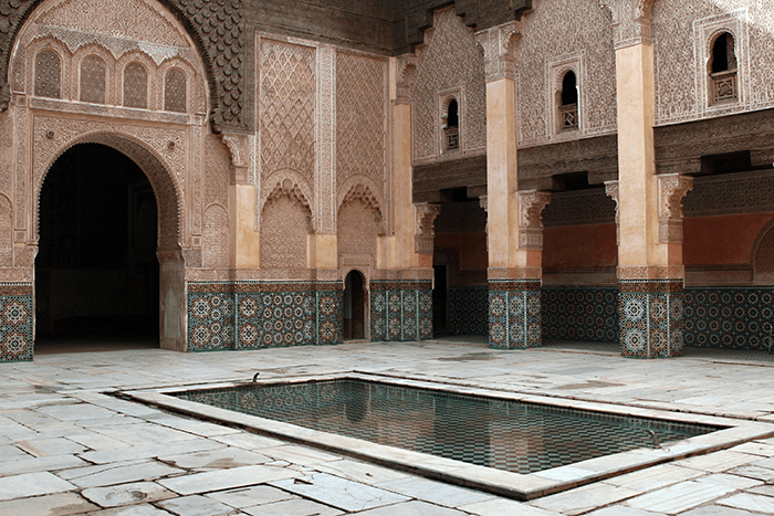 Patio interior de la mezquita Ben Youssef